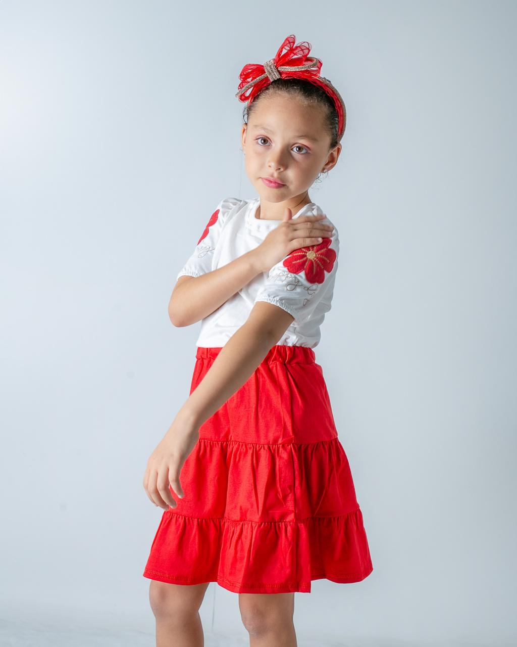 CONJUNTO FLOR NA MANGA (NÃO ESCOLHE ESTAMPA) ( REF. C01)