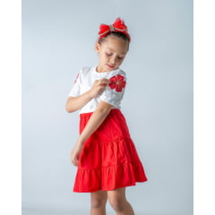 CONJUNTO FLOR NA MANGA (NÃO ESCOLHE ESTAMPA) ( REF. C01)