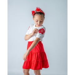 CONJUNTO FLOR NA MANGA (NÃO ESCOLHE ESTAMPA) ( REF. C01)