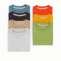 CAMISA MASCULINA CORES VARIADAS  MALHA FIO 30 Menegoti ( REF-500)