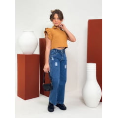 CALÇA WIDE LEG C/ PUÍDO (REF. 22)