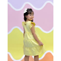 VESTIDO BRIM BORDADO AMARELO (REF. V02)