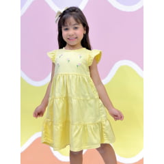 VESTIDO BRIM BORDADO AMARELO (REF. V02) VESTIDO BRIM BORDADO AMARELO (REF. V02)