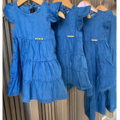 VESTIDO JEANS INFANTIL (LAVAGEM CLARA) (REF. 007)