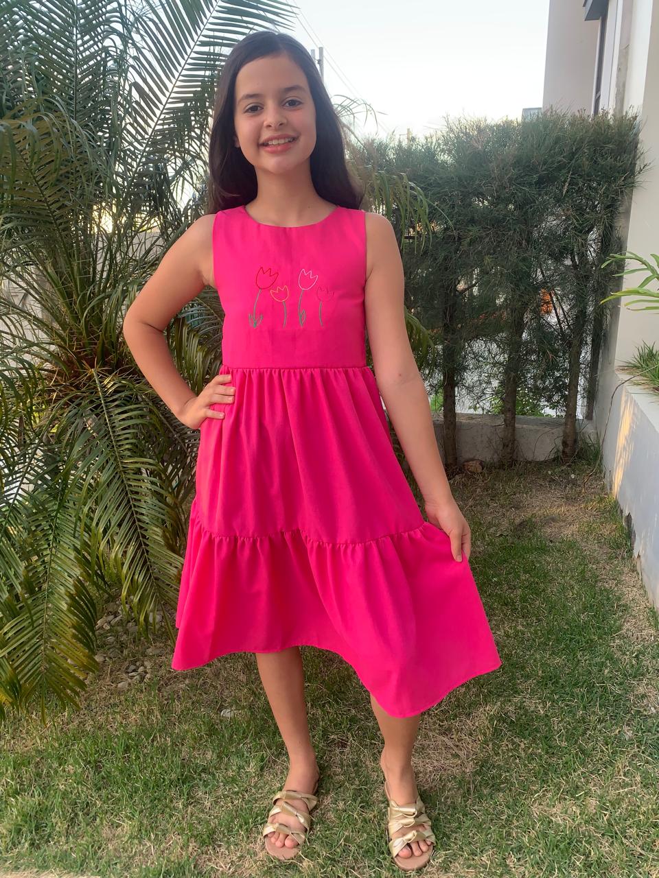VESTIDO MIDI rosa (REF. 183C) 